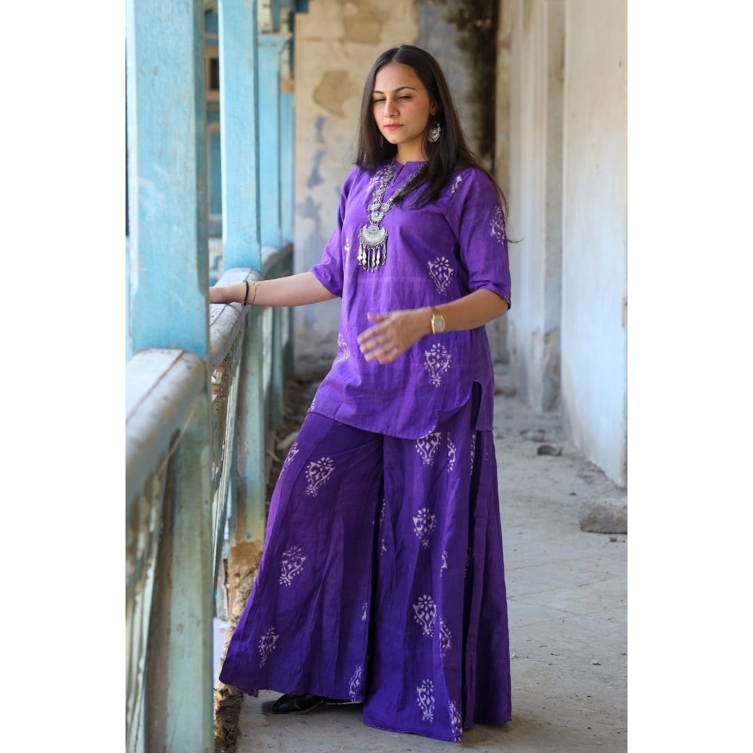 Malti Khadi Short Kurta And Palazzo