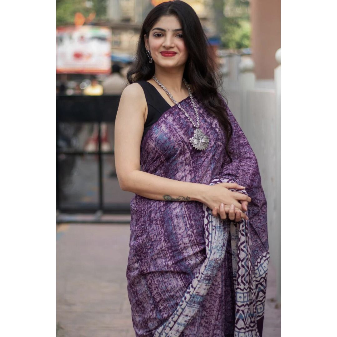 Harita Khadi Blackish Blue Maroon Saree