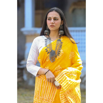 Harita Khadi Yellow Saree