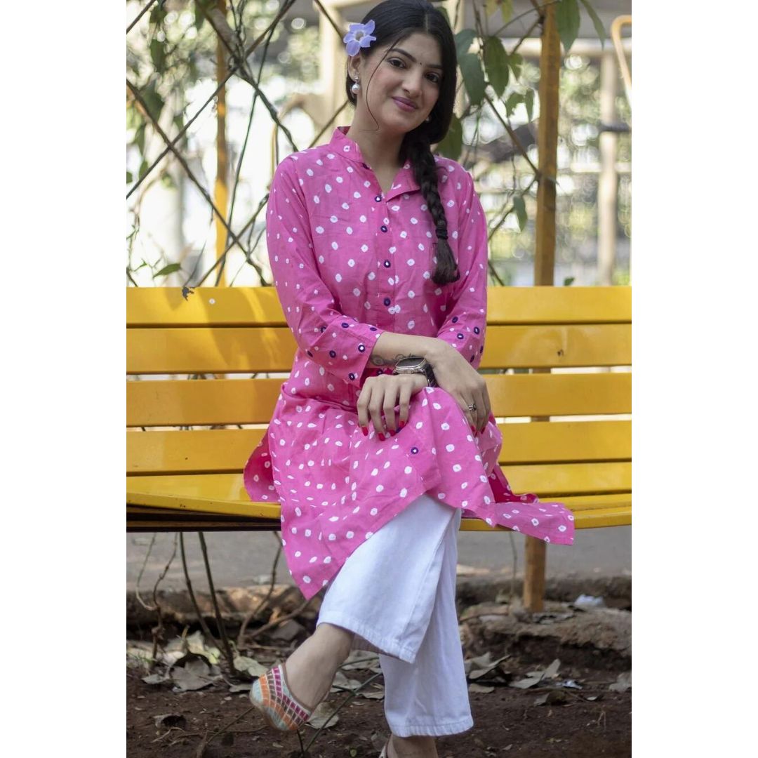 Sitara Khadi Bandhani Kurti