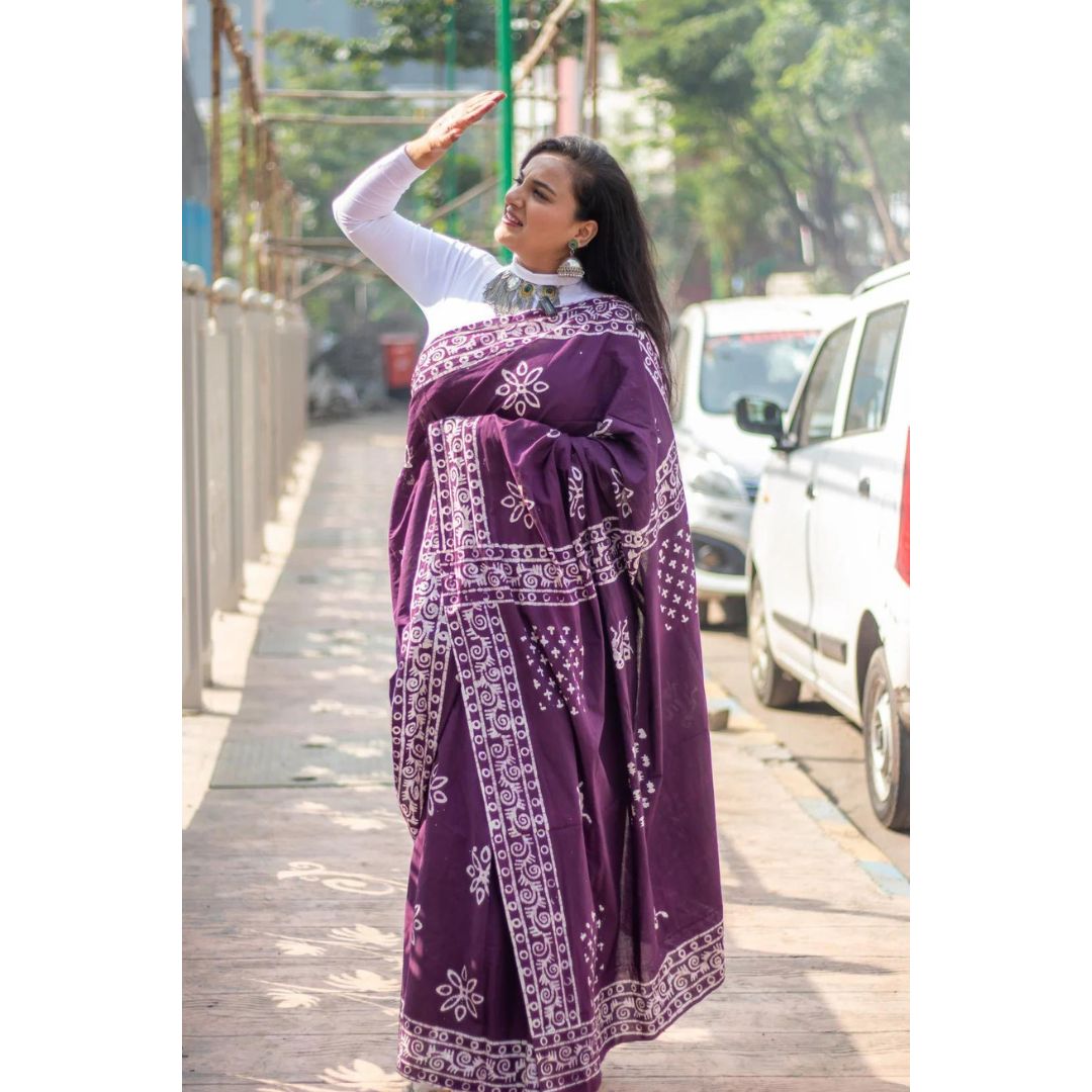 Harita Khadi Maroon Aeroplane Saree