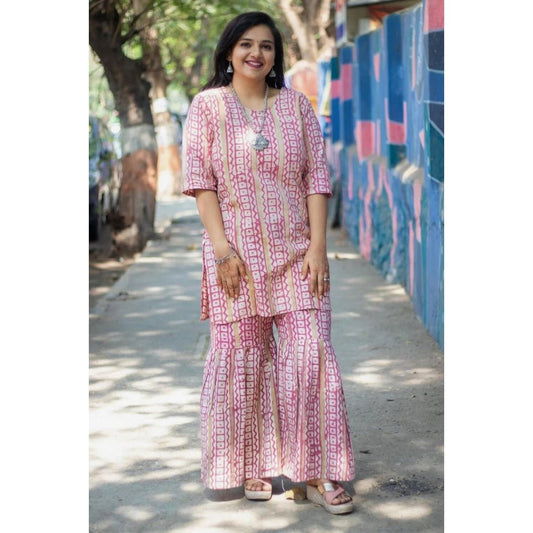 Ira Khadi Short Kurta And Palazzo