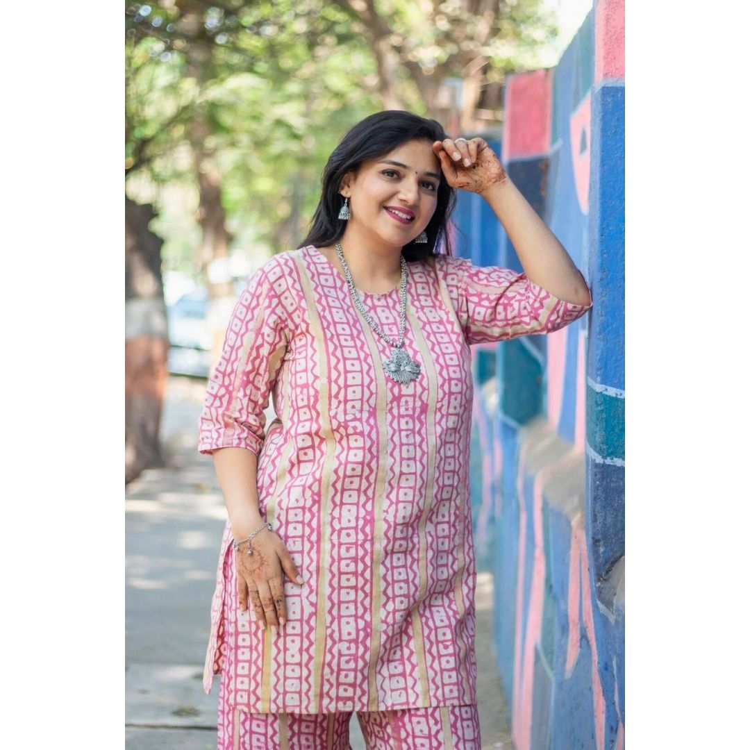 Ira Khadi Short Kurta And Palazzo